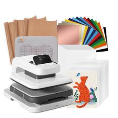 HTVRONT CA Auto Heat Press 2 - Digit 120V , Starter Kit - Daisy White