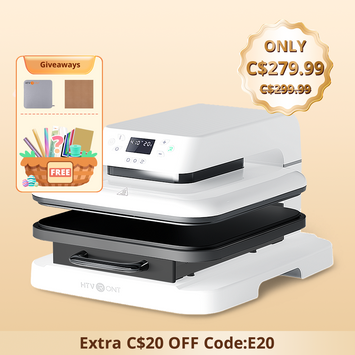 HTVRONT Auto Heat Press Machine 15" x 15" 110V - (2 Colors) & Giveaways