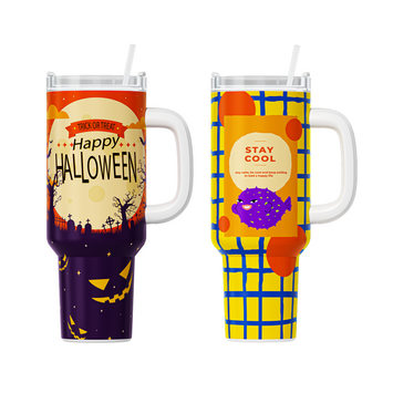 CA HTVRONT 2 Pack 40oz Sublimation Tumbler Blanks With Handle, Suitable For A200H Auto Handle Tumbler Heat Press