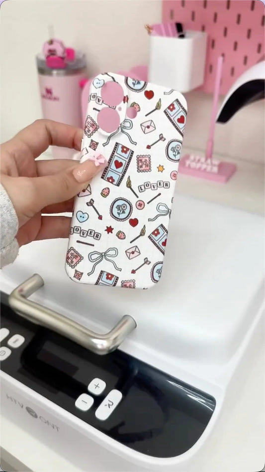 Preheat, dry, and perform vacuum sublimation. New phone case ready