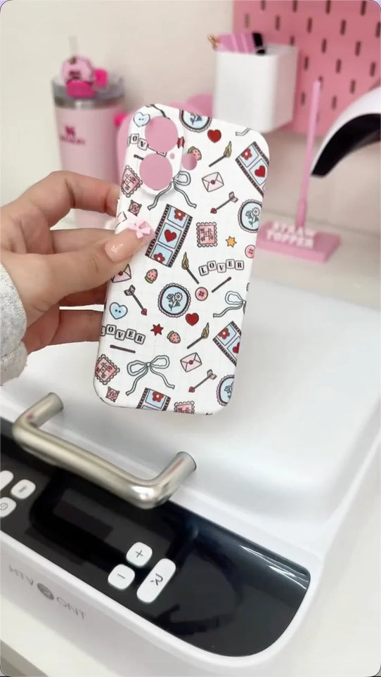 Preheat, dry, and perform vacuum sublimation. New phone case ready