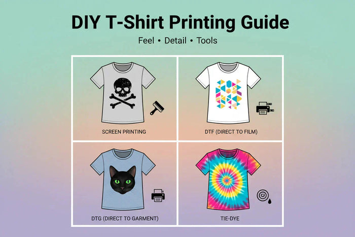 T‑Shirt DIY Printing Guide: Screen Printing vs DTF vs DTG vs Tie‑Dye