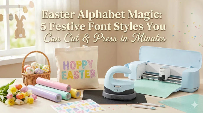 a Easter style canvas, H1 Mini Heat press, Vinyl Cutter