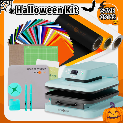 [🎃Halloween Kit] Auto Heat Press Machine + Heat Transfer Vinyl & Tools Bundle