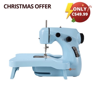 【Christmas Deals】Mini Sewing Machine for Beginners + Extension Table + 42 Pcs Sewing Set +Neddle Threadar+4pcs Metal Bobbins