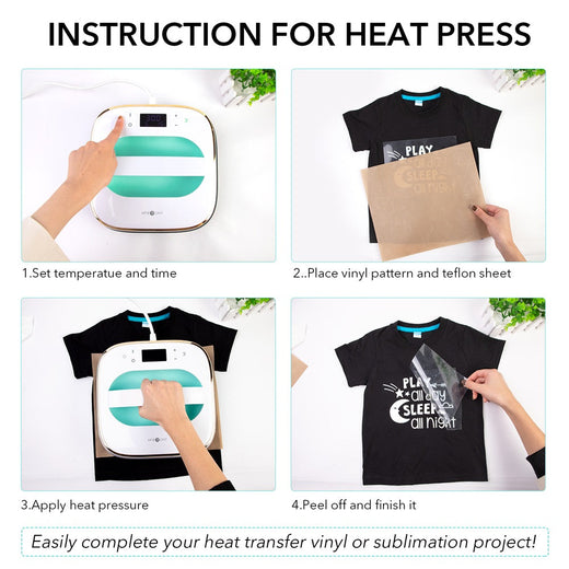 [Essential Bundle]Easy 10*10 Heat Press Machine+2pc mat+PTFE Teflon Sheets