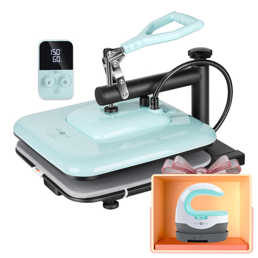 [⚡Flash Deal] HTVRONT Manual Heat Press Machine 15" x 15" 110V - (2 Colors) & Free Mini Heat Press