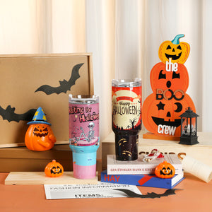 2 halloween style handle tumblers