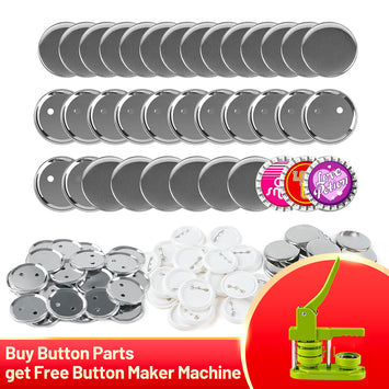 【BF Sale】[Buy Button Parts get Free Button Machine]HTVRONT Blank Button Making Supplies Bundle(1640Pcs 58mm/2.25 inch for Button Machine Maker 58mm)for school,office,party