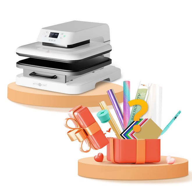 HTVRONT CA Auto Heat Press Machine for T Shirts 15x15 110V - (2 Colors) Smart T Shirt Press Machine