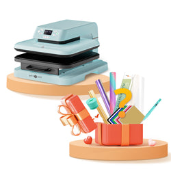 【BF Deals】HTVRONT Auto Heat Press Machine 15" x 15"  110V - (2 Colors) & Materials Box For Free