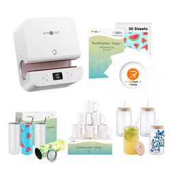 CA HTVRONT Auto Tumbler Heat Press 120V, Premium Kit - White