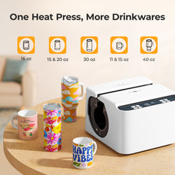 CA HTVRONT A200 Auto Tumbler Heat Press - Beginner Kit