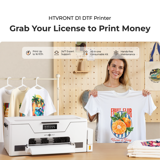 HTVRONT D1 DTF Printer, Certified Refurbished, All-in-One Kit - Daisy White