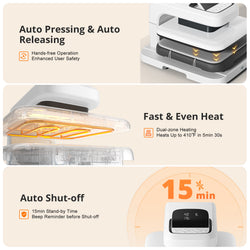 CA HTVRONT Auto Heat Press 2 - Digit 120V , Starter Kit - Daisy White