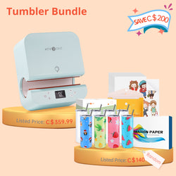 [Tumbler Bundle] Auto Tumbler Heat Press Machine 120V +Super Valued Box(150pcs Sublimation Paper +8pack Sublimation Tumbler Blank- 20 OZ +Sticker Paper*10 ≥C$140)