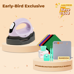 [Early-Bird Basic Bundle]HTVRONT Mini3 Heat Press+HTV&Tools Bundle(Multicolor HTV*5+Heat Press Mat+Weeding Tools≥40＄)