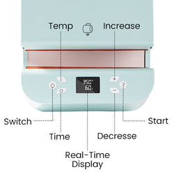 CA HTVRONT Auto Tumbler Heat Press 120V - Premium Kit - Light Blue