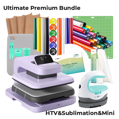 CA HTVRONT Auto Heat Press 2 - Digit 120V, Ultimate Premium Kit - Lavender Purple