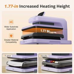 CA HTVRONT Auto Heat Press 2 - Digit 120V, Ultimate Premium Kit - Lavender Purple