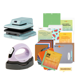 [All in bundle]HTVRONT Auto Heat Press15“x15”+Mini3 Heat Press Machine+advanced Bundle(Multicolor HTV*46+Sumblimation Paper*25+Transfer paper*10+PTFE Teflon Sheet+Heat Press Mat+Cutting Mat+Weeding Tools≥C＄112)