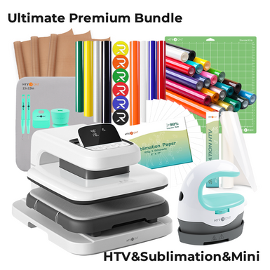 CA HTVRONT Auto Heat Press 2 - Digit 120V, Ultimate Premium Kit - Daisy White