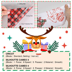 Christmas Patterned Buffalo Plaid & Leopard Heat Transfer Vinyl Bundle  -13 Sheets