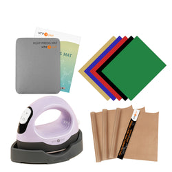 [Basic Bundle]HTVRONT Mini3 Heat Press+HTV&Tools Bundle(Multicolor HTV*5+Heat Press Mat+PTFE Teflon Sheet*3≥C＄34)