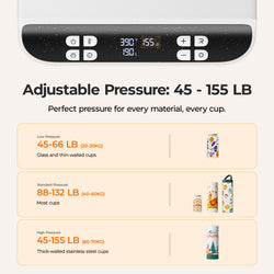 CA HTVRONT A200 Auto Tumbler Heat Press, A200H Standard Kit A