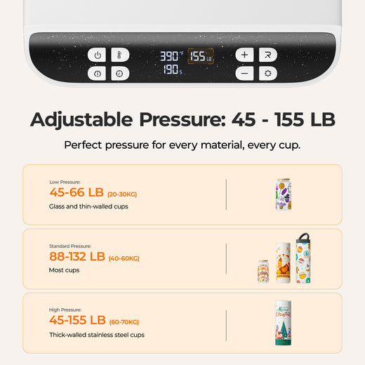 CA HTVRONT A200 Auto Tumbler Heat Press, A200H Standard Kit A