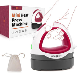 Mini Heat Press Machine + HTV Rolls Bundle ≥$60