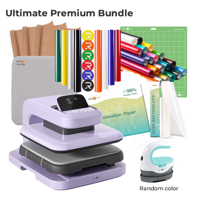 CA HTVRONT Auto Heat Press 2 - Digit 120V, Ultimate Premium Kit - Lavender Purple