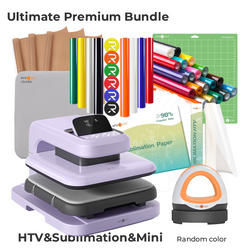 CA HTVRONT Auto Heat Press 2 - Digit 120V, Ultimate Premium Kit - Lavender Purple