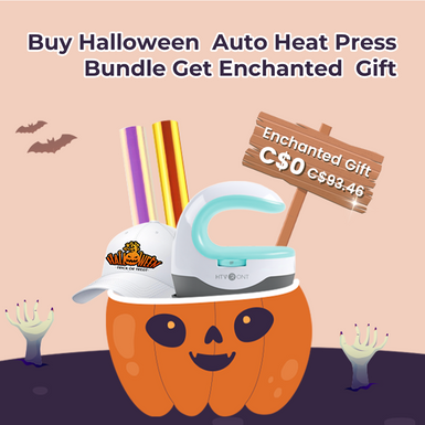 Free Enchanted Gift: 1 Portable Mini2 Heat Press  & 1 Baseball Cap & 2 Rolls Special Vinyl