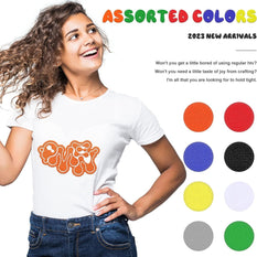 HTVRONT CA Multicolor Puff Vinyl Heat Transfer Vinyl - 8 Sheets Assorted Colors （12“x10"）