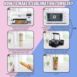 HTVRONT CA Sublimation Tumbler Blank with Sublimation Paper -  Skinny Straight - 20 OZ