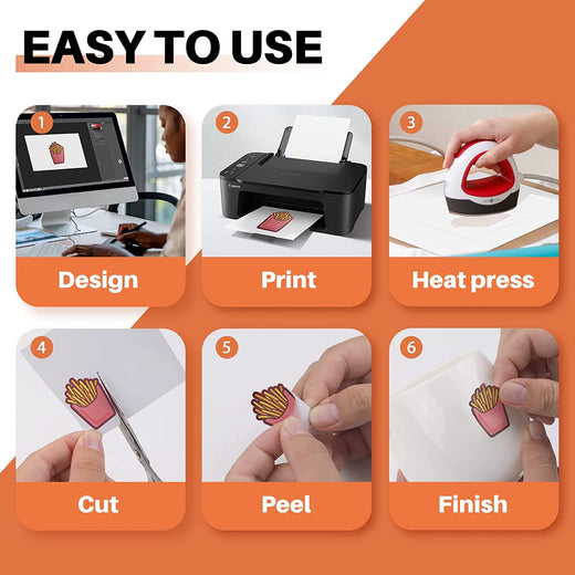 CA HTVRONT Sublimation Waterproof Sticker Paper - 20 Pcs