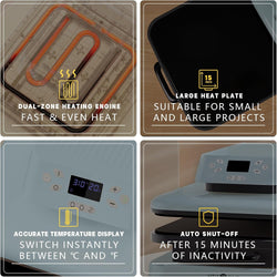 HTVRONT Auto Heat Press Machine for T Shirts 15x15 110V - (2 Colors) Smart T Shirt Press Machine