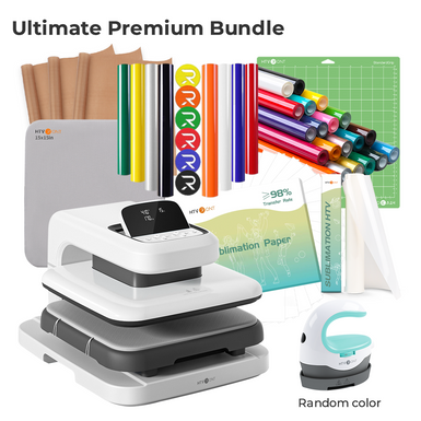 CA HTVRONT Auto Heat Press 2 - Digit 120V, Ultimate Premium Kit - Daisy White