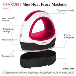 Mini Heat Press Machine + HTV Rolls Bundle ≥$60