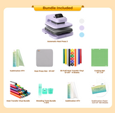 CA HTVRONT Auto Heat Press 2 - Digit 120V, Ultimate Premium Kit - Daisy White