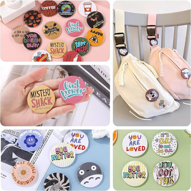 【Christmas Deals】Button Maker Machine 58mm with Free 110pcs Button Supplies - No Need to Install Pin Maker