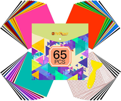 Adhesive Vinyl Bundle - 12" x 12" 65 pack (35 Assorted color) [Clearance]