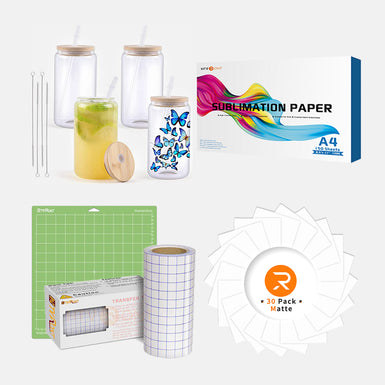 [Halloween Sublimation Glass Bundle] 4 Pack Sublimation Glass & Sublimation Paper Bundle