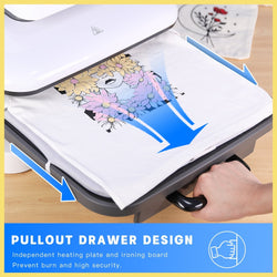 [HTV Bundle] Auto Heat Press Machine 15"x15" + Heat Transfer Vinyl Bundle - 12''x3FT (20 Colors) & Tools Bundle Worth C$134