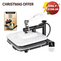 【Christmas Deals】HTVRONT Manual Heat Press Machine 15" x 15" 110V - (2 Colors) & Free Materials