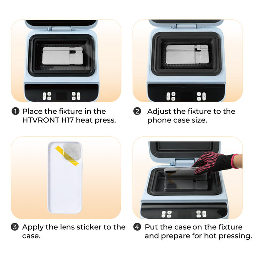 CA HTVRONT Universal Phone Case Fixture Set, Fit More Phone Cases,For H17 Heat Press