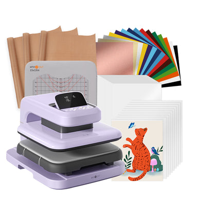 CA HTVRONT Auto Heat Press 2 - Digit 120V, Starter Kit - Lavender Purple