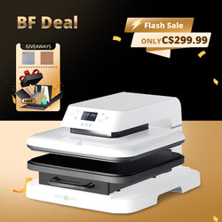 【BF Deals】HTVRONT Auto Heat Press Machine 15" x 15"  110V - (2 Colors) & Materials Box For Free