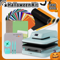 [🎃Halloween Kit] Auto Heat Press Machine + Heat Transfer Vinyl & Tools Bundle